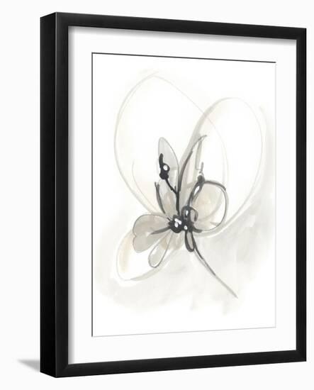 Neutral Floral Gesture VI-June Erica Vess-Framed Art Print