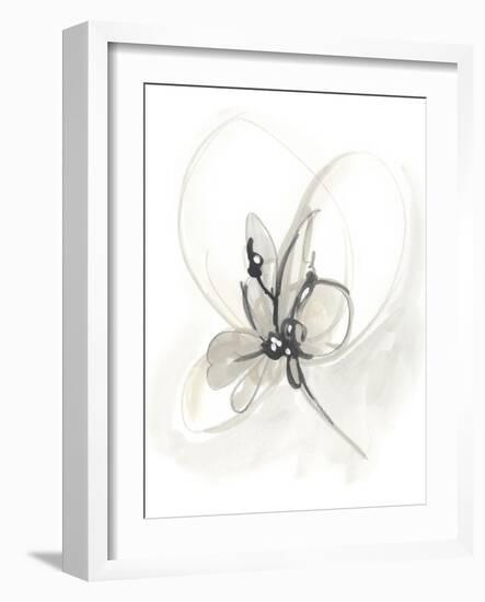 Neutral Floral Gesture VI-June Erica Vess-Framed Art Print