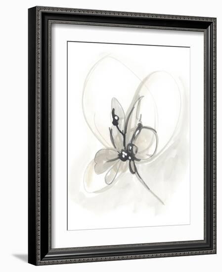 Neutral Floral Gesture VI-June Erica Vess-Framed Art Print