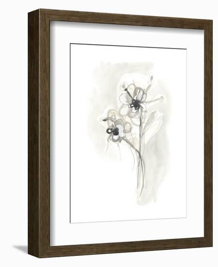 Neutral Floral Gesture VII-June Erica Vess-Framed Art Print