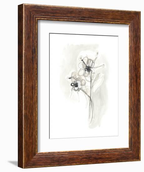 Neutral Floral Gesture VII-June Erica Vess-Framed Art Print