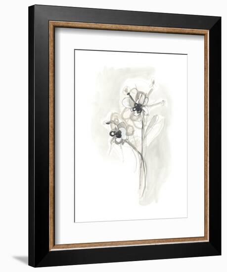 Neutral Floral Gesture VII-June Erica Vess-Framed Art Print