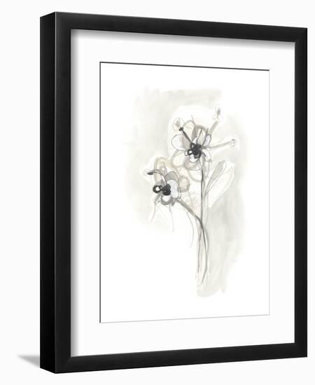 Neutral Floral Gesture VII-June Erica Vess-Framed Art Print