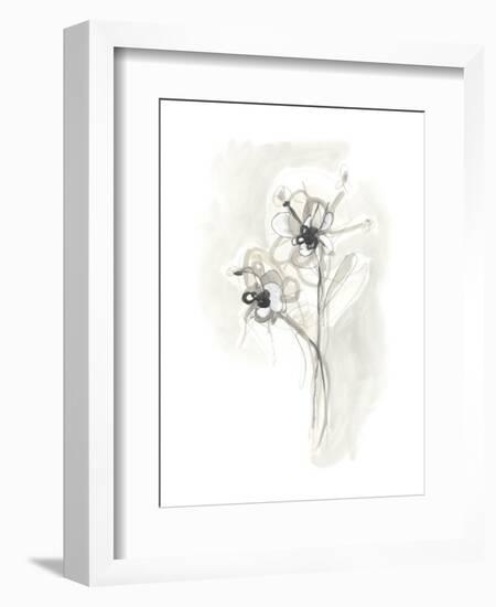 Neutral Floral Gesture VII-June Erica Vess-Framed Art Print