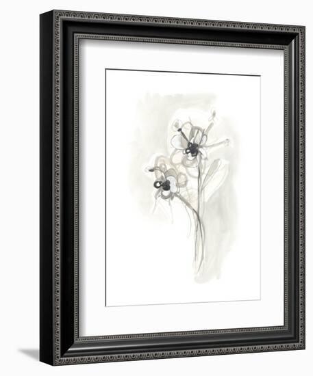 Neutral Floral Gesture VII-June Erica Vess-Framed Art Print