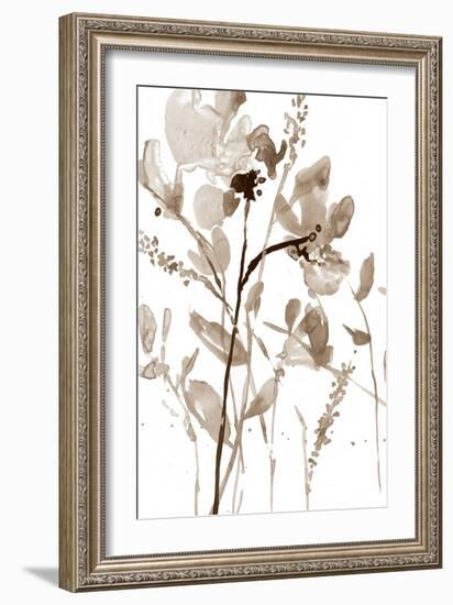 Neutral Floral Overlay II-Jennifer Goldberger-Framed Art Print