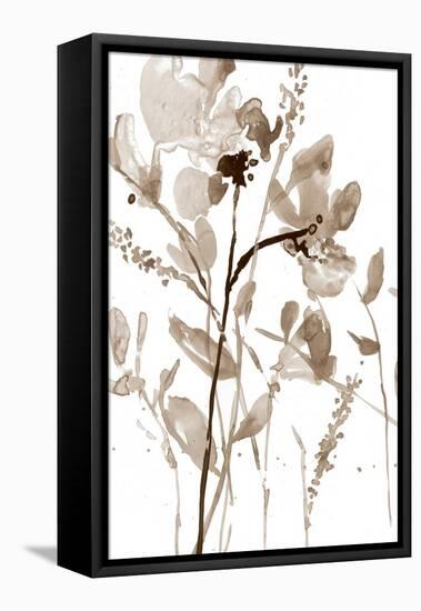 Neutral Floral Overlay II-Jennifer Goldberger-Framed Stretched Canvas