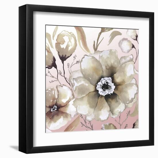 Neutral Flowers on Pink I-Elizabeth Medley-Framed Art Print