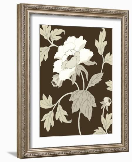 Neutral Peony Elegance I-Nancy Slocum-Framed Art Print