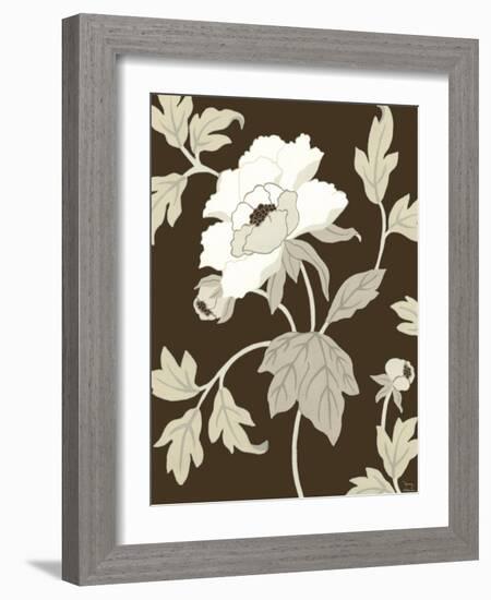 Neutral Peony Elegance I-Nancy Slocum-Framed Art Print