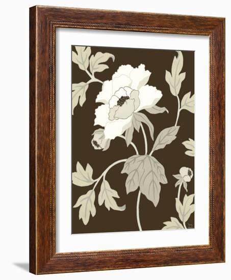 Neutral Peony Elegance I-Nancy Slocum-Framed Art Print