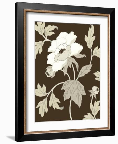 Neutral Peony Elegance I-Nancy Slocum-Framed Art Print