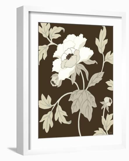 Neutral Peony Elegance I-Nancy Slocum-Framed Art Print