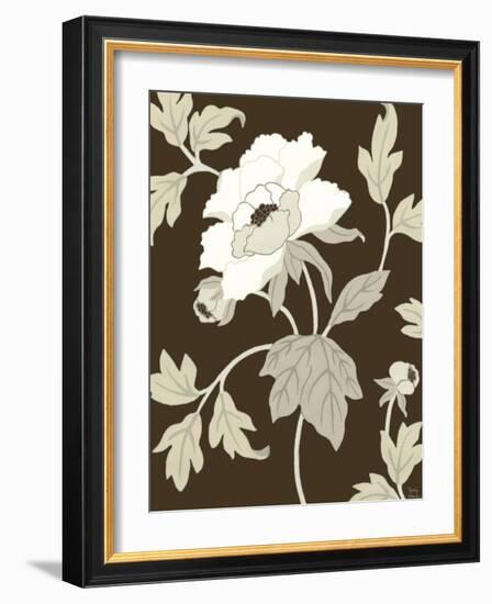 Neutral Peony Elegance I-Nancy Slocum-Framed Art Print