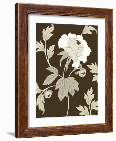 Neutral Peony Elegance II-Nancy Slocum-Framed Art Print