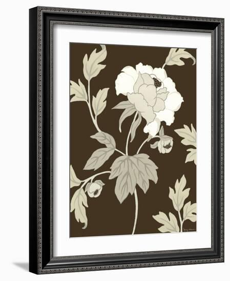 Neutral Peony Elegance II-Nancy Slocum-Framed Art Print