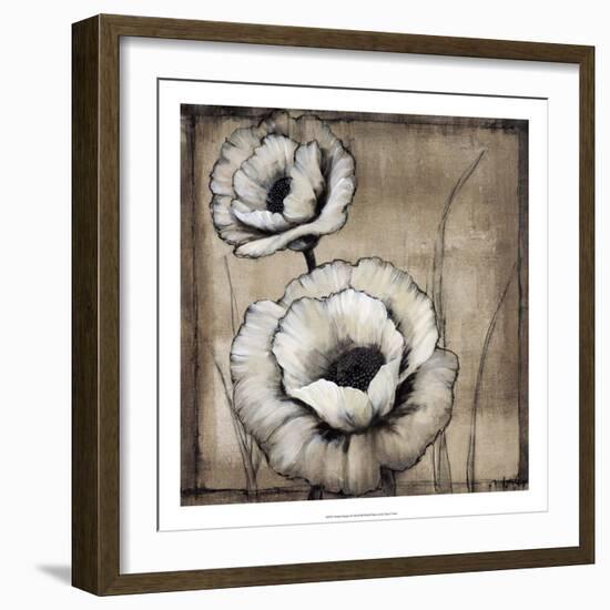 Neutral Poppies II-Tim O'toole-Framed Art Print