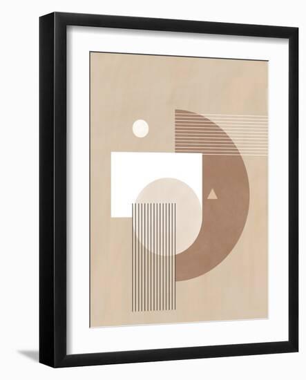 Neutral Semicircles Poster No.1-Elena Ristova-Framed Giclee Print