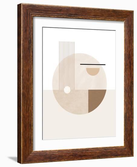 Neutral Semicircles Poster No.2-Elena Ristova-Framed Giclee Print