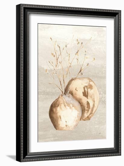 Neutral Vase Branch-Chris Paschke-Framed Art Print