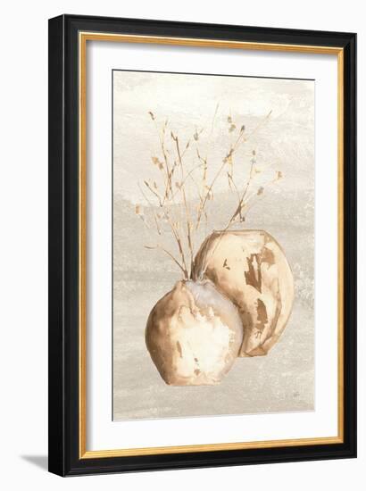 Neutral Vase Branch-Chris Paschke-Framed Art Print