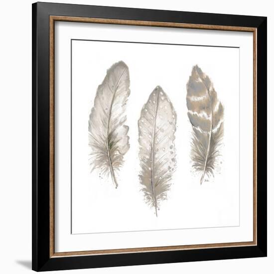 Neutral Watercolor Feathers II-Patricia Pinto-Framed Art Print