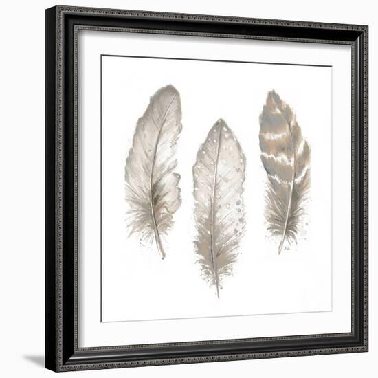 Neutral Watercolor Feathers II-Patricia Pinto-Framed Art Print