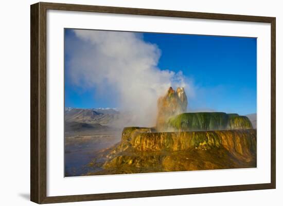 Nevada, Black Rock Desert, Fly Geyser Erupting-Bernard Friel-Framed Photographic Print