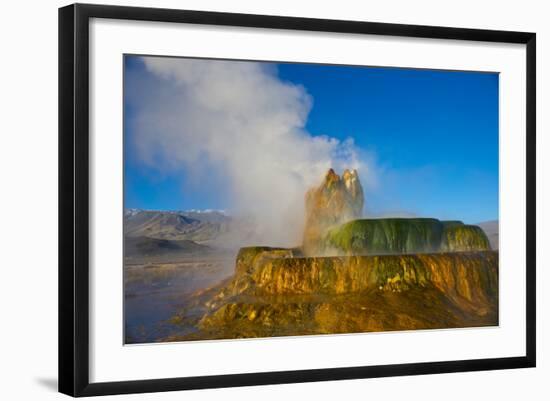 Nevada, Black Rock Desert, Fly Geyser Erupting-Bernard Friel-Framed Photographic Print