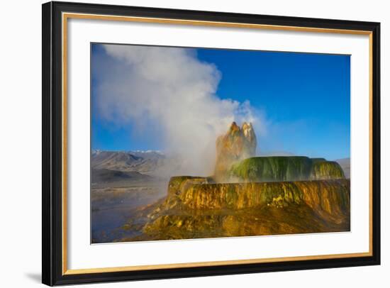 Nevada, Black Rock Desert, Fly Geyser Erupting-Bernard Friel-Framed Photographic Print