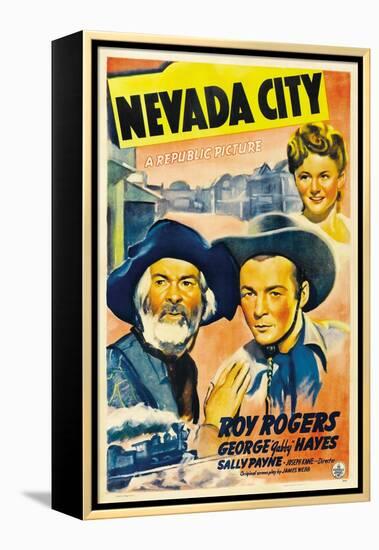NEVADA CITY, from left: George 'Gabby' Hayes, Roy Rogers, Sally Payne, 1941.-null-Framed Stretched Canvas