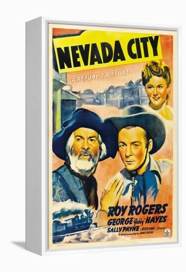 NEVADA CITY, from left: George 'Gabby' Hayes, Roy Rogers, Sally Payne, 1941.-null-Framed Stretched Canvas