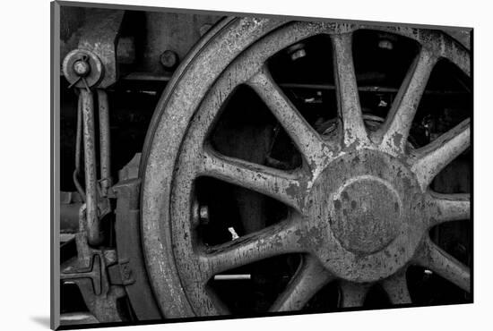 Nevada, Ely. Black and White of Train Wheel-Jaynes Gallery-Mounted Photographic Print