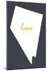 Nevada - Home State - White on Gray-Lantern Press-Mounted Art Print