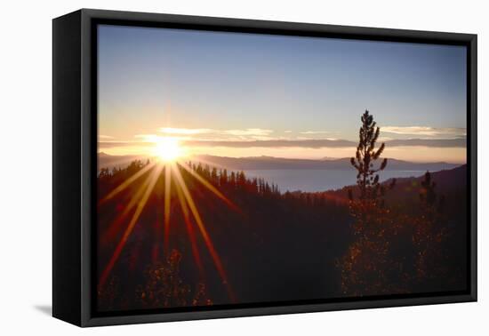 Nevada, Lake Tahoe at Sunset-Savanah Stewart-Framed Premier Image Canvas