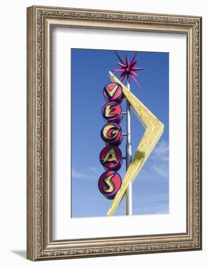 Nevada, Las Vegas, Fremont Street. Oscar’S Neon Martini Glass and Vegas Neon Signs-Michael DeFreitas-Framed Photographic Print