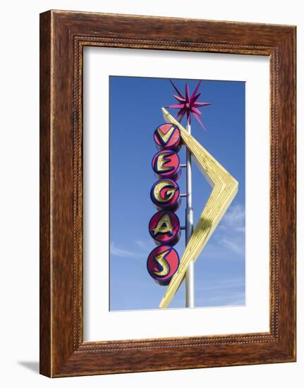 Nevada, Las Vegas, Fremont Street. Oscar’S Neon Martini Glass and Vegas Neon Signs-Michael DeFreitas-Framed Photographic Print