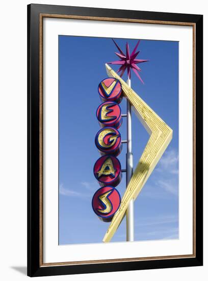 Nevada, Las Vegas, Fremont Street. Oscar’S Neon Martini Glass and Vegas Neon Signs-Michael DeFreitas-Framed Photographic Print