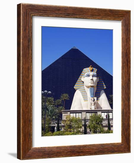 Nevada, Las Vegas, Luxor Casino Pyramid and Sphinx, USA-Christian Kober-Framed Photographic Print