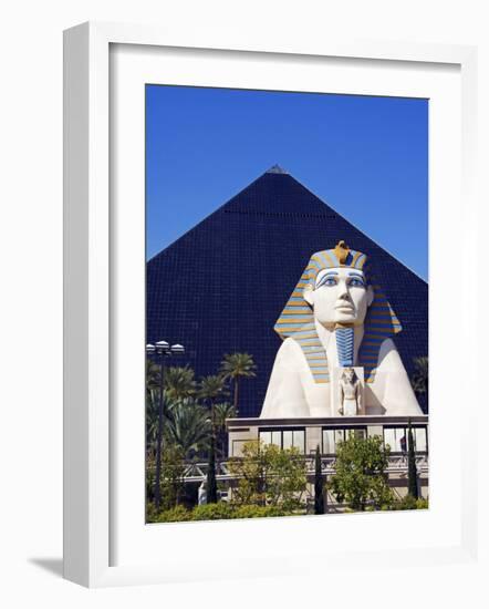 Nevada, Las Vegas, Luxor Casino Pyramid and Sphinx, USA-Christian Kober-Framed Photographic Print