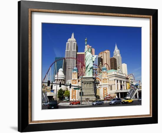 Nevada, Las Vegas, Statue of Liberty and New York New York City Skyline Reproduction, USA-Christian Kober-Framed Photographic Print