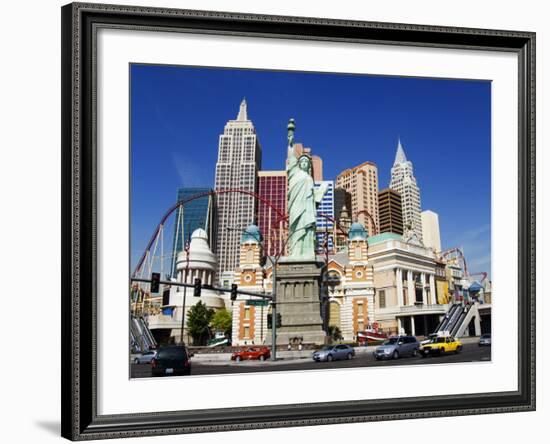 Nevada, Las Vegas, Statue of Liberty and New York New York City Skyline Reproduction, USA-Christian Kober-Framed Photographic Print