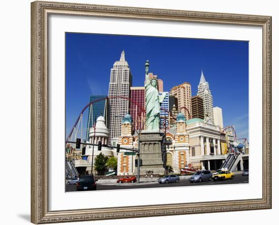 Nevada, Las Vegas, Statue of Liberty and New York New York City Skyline Reproduction, USA-Christian Kober-Framed Photographic Print