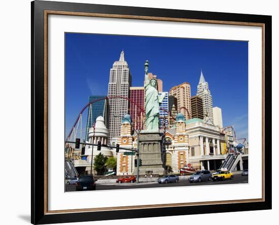 Nevada, Las Vegas, Statue of Liberty and New York New York City Skyline Reproduction, USA-Christian Kober-Framed Photographic Print