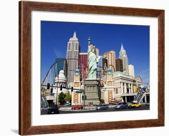 Nevada, Las Vegas, Statue of Liberty and New York New York City Skyline Reproduction, USA-Christian Kober-Framed Photographic Print