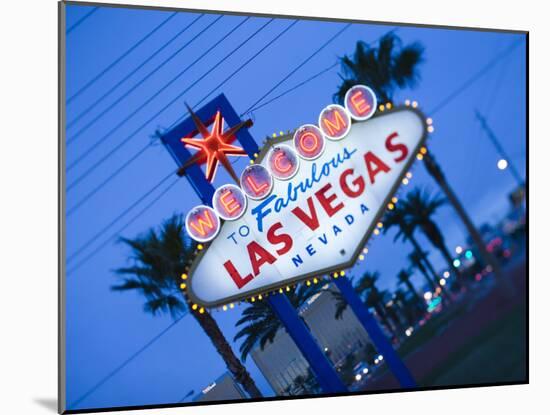Nevada, Las Vegas, Welcome to Fabulous Las Vegas Sign, Defocussed, USA-Walter Bibikow-Mounted Photographic Print