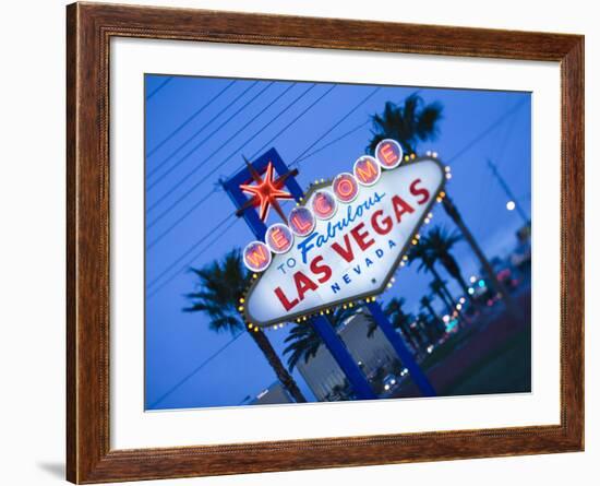 Nevada, Las Vegas, Welcome to Fabulous Las Vegas Sign, Defocussed, USA-Walter Bibikow-Framed Photographic Print