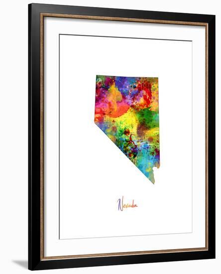 Nevada Map-Michael Tompsett-Framed Art Print