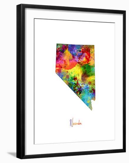 Nevada Map-Michael Tompsett-Framed Art Print