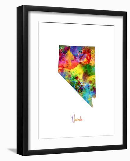 Nevada Map-Michael Tompsett-Framed Art Print